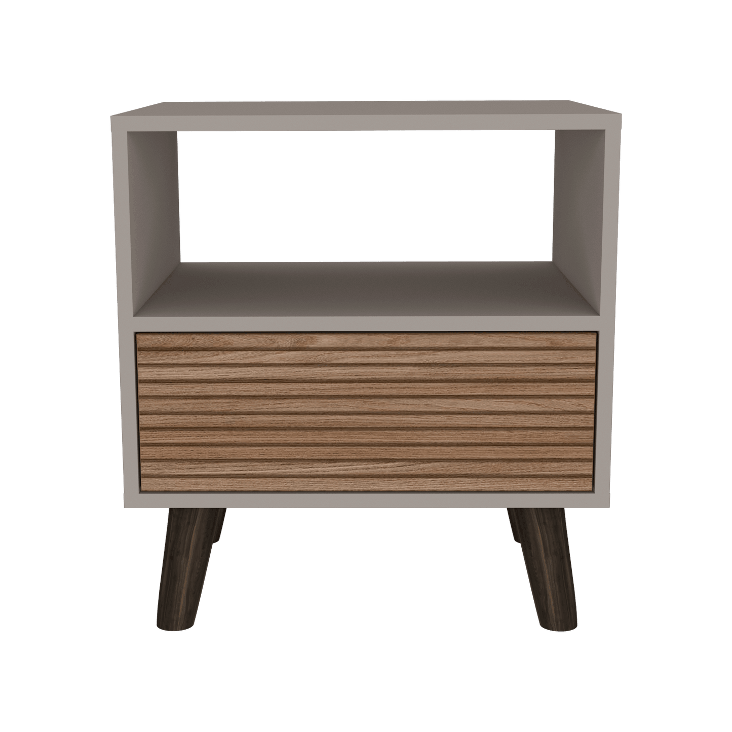 Mesa de Noche, Mirabella, Cocoa, con un Cajón y Amplio espacio para Almacenar Objetos - VIRTUAL MUEBLES