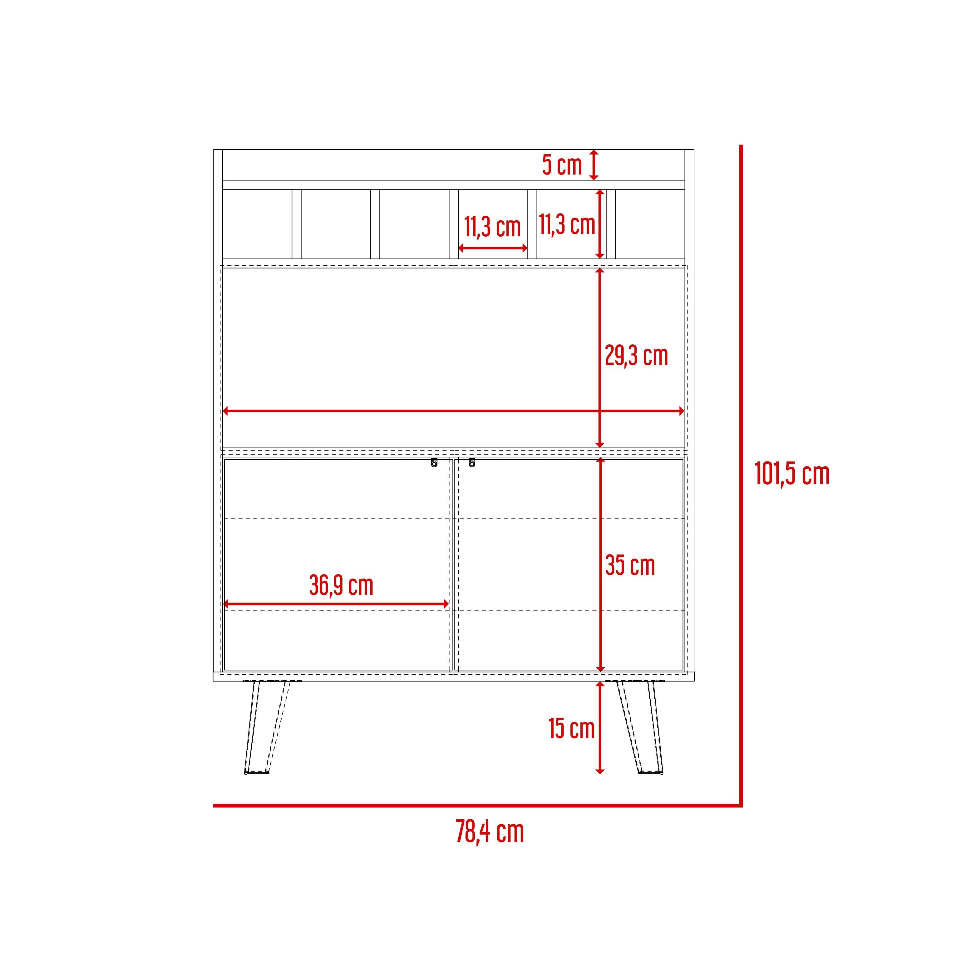 Bar Mirabella, Cocoa, con Dos Puertas Abatibles y Espacio para Almacenar Copas - VIRTUAL MUEBLES