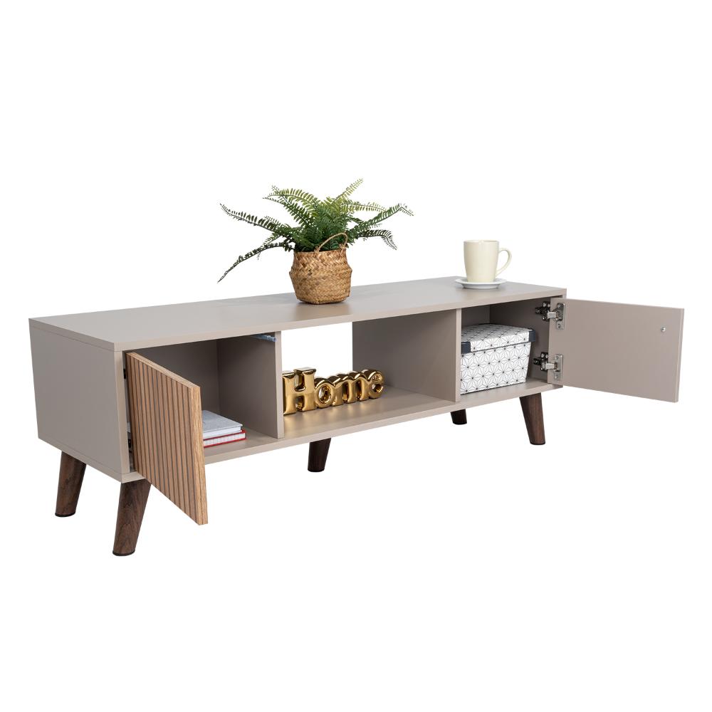 Mesa de Centro Mirabella, Cocoa, con un Cajón y Dos Puertas Batientes