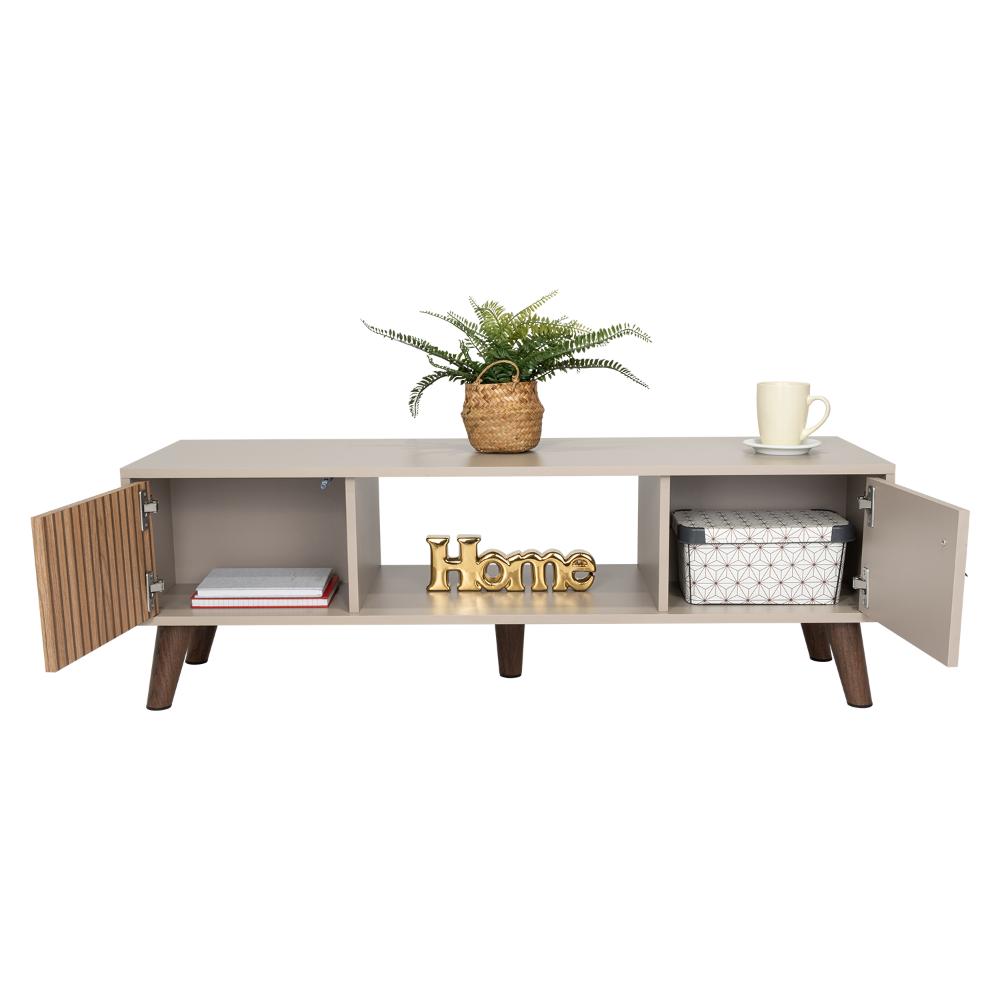 Mesa de Centro Mirabella, Cocoa, con un Cajón y Dos Puertas Batientes