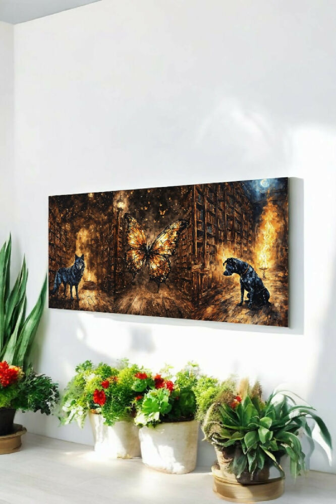 Lienzo Cuadro Decorativo Guardianes de la Eternidad 118X55CM