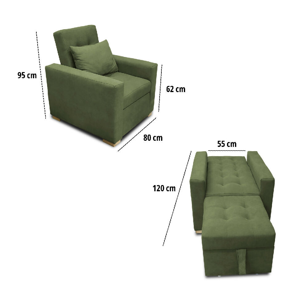 Poltrona Mood Multifuncional Reclinable Verde