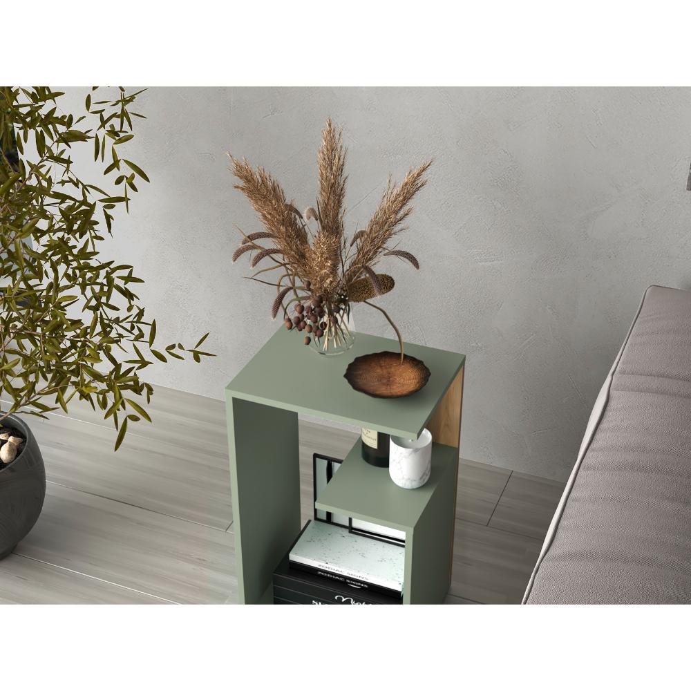 Mesa Auxiliar Evert, Agave y Fresno, con diseño moderno y espacio para ubicar objetos