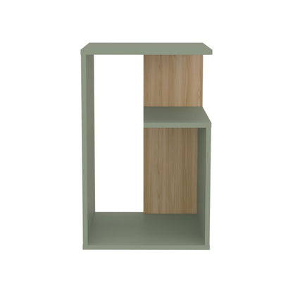Mesa de Noche Evert, Agave y Fresno Europeo, con diseño moderno y espacio para ubicar objetos