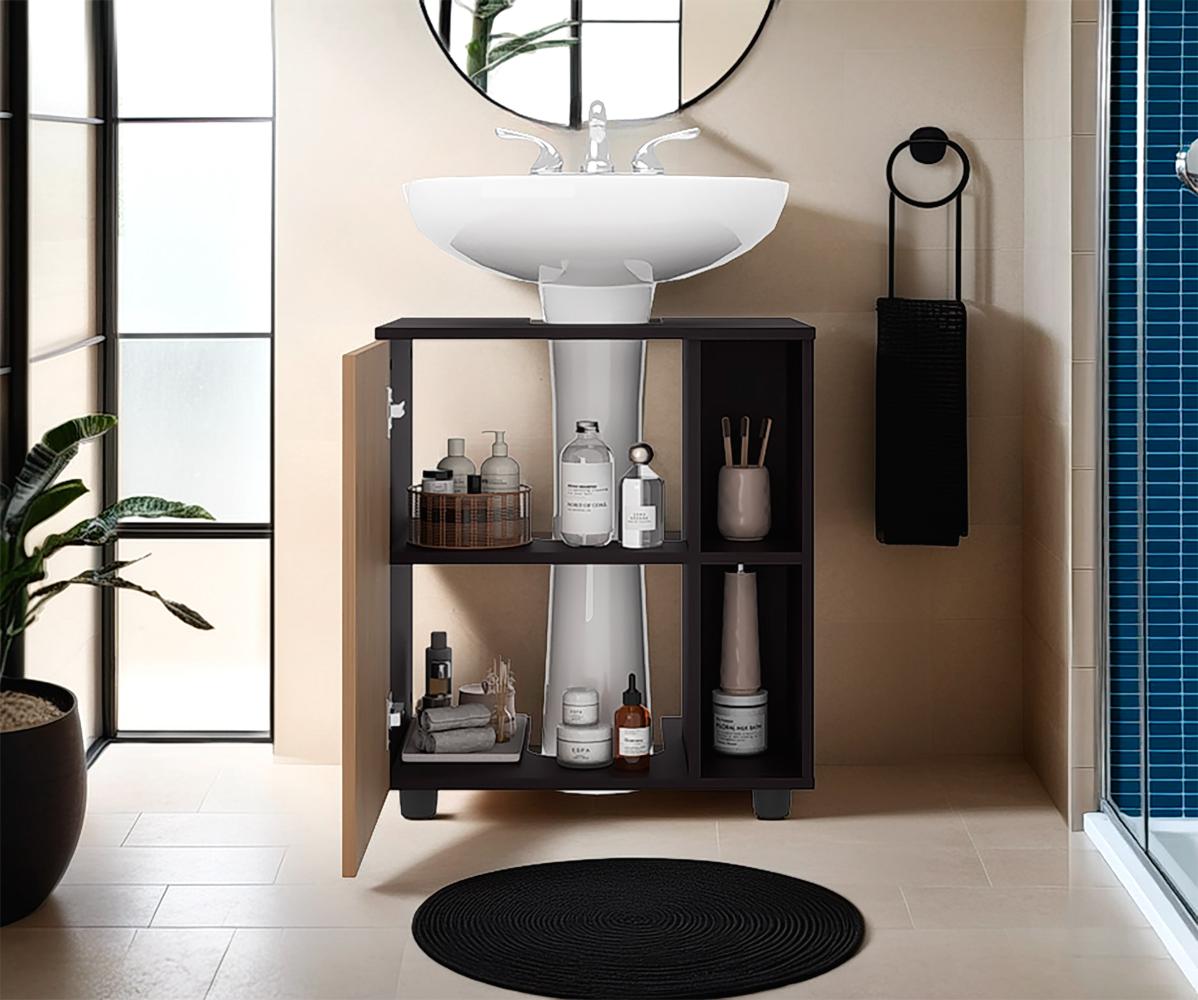 Mueble Para Lavamanos Pascuale, Wengue y Fresno Europeo, No incluye Lavamanos ZF