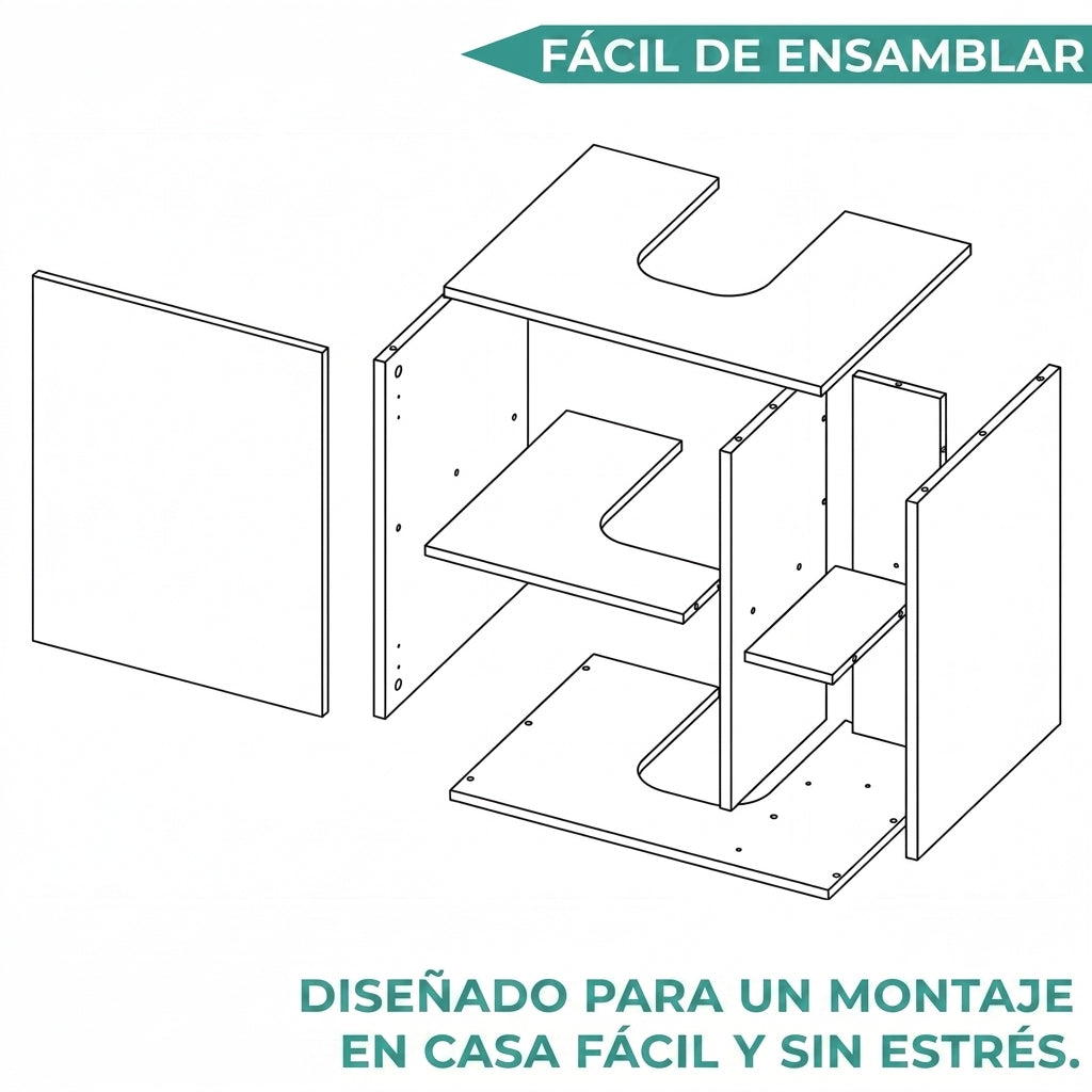Mueble Para Lavamanos Pascuale, Wengue y Fresno Europeo, No incluye Lavamanos ZF