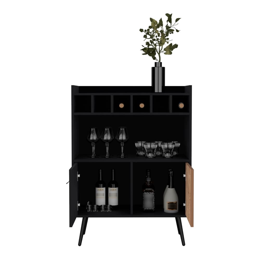 Bar Bajo Mirabella, Wengue y Miel, Con espacio para botellas de vino y copas