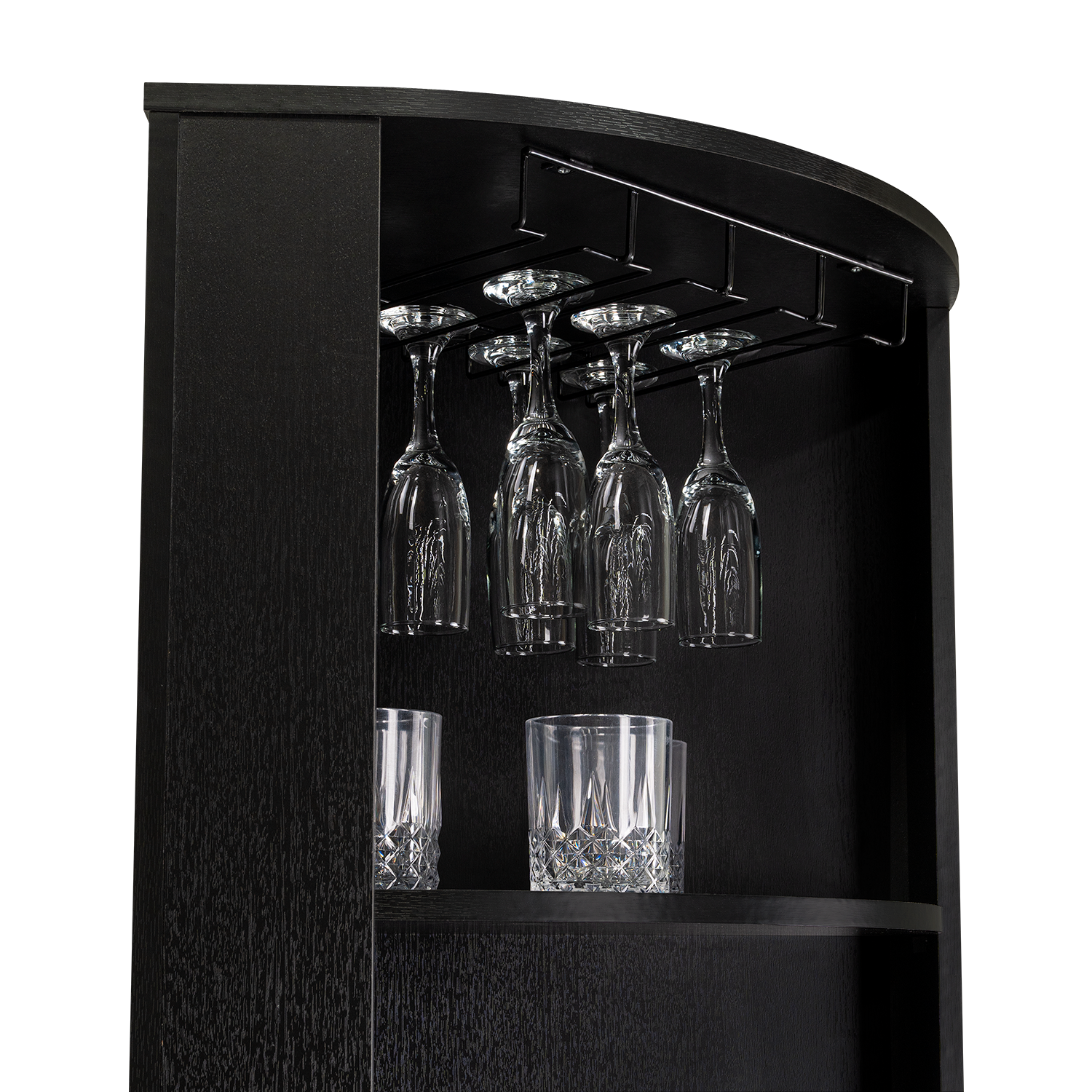 Bar Mirabella, Wengue y Miel, con Espacio para Botellas de Vino y Copas