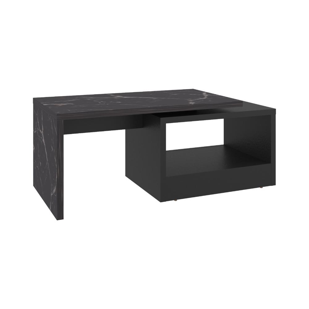 Mesa de Centro Wesley, Wengue y Mamba, Con espacio amplio para ubicar objetos