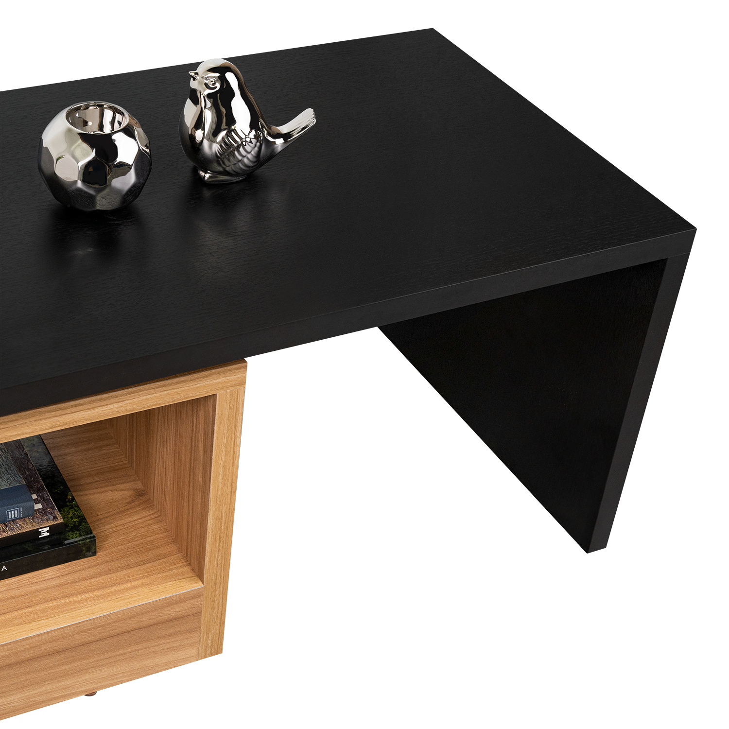 Mesa de Centro Wesley, Wengue y Fresno Europeo, con Amplio Espacio Ideal Para Ubicar Decoraciones