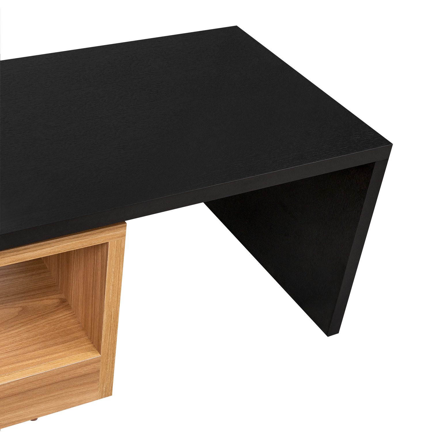 Mesa de Centro Wesley, Wengue y Fresno Europeo, con Amplio Espacio Ideal Para Ubicar Decoraciones