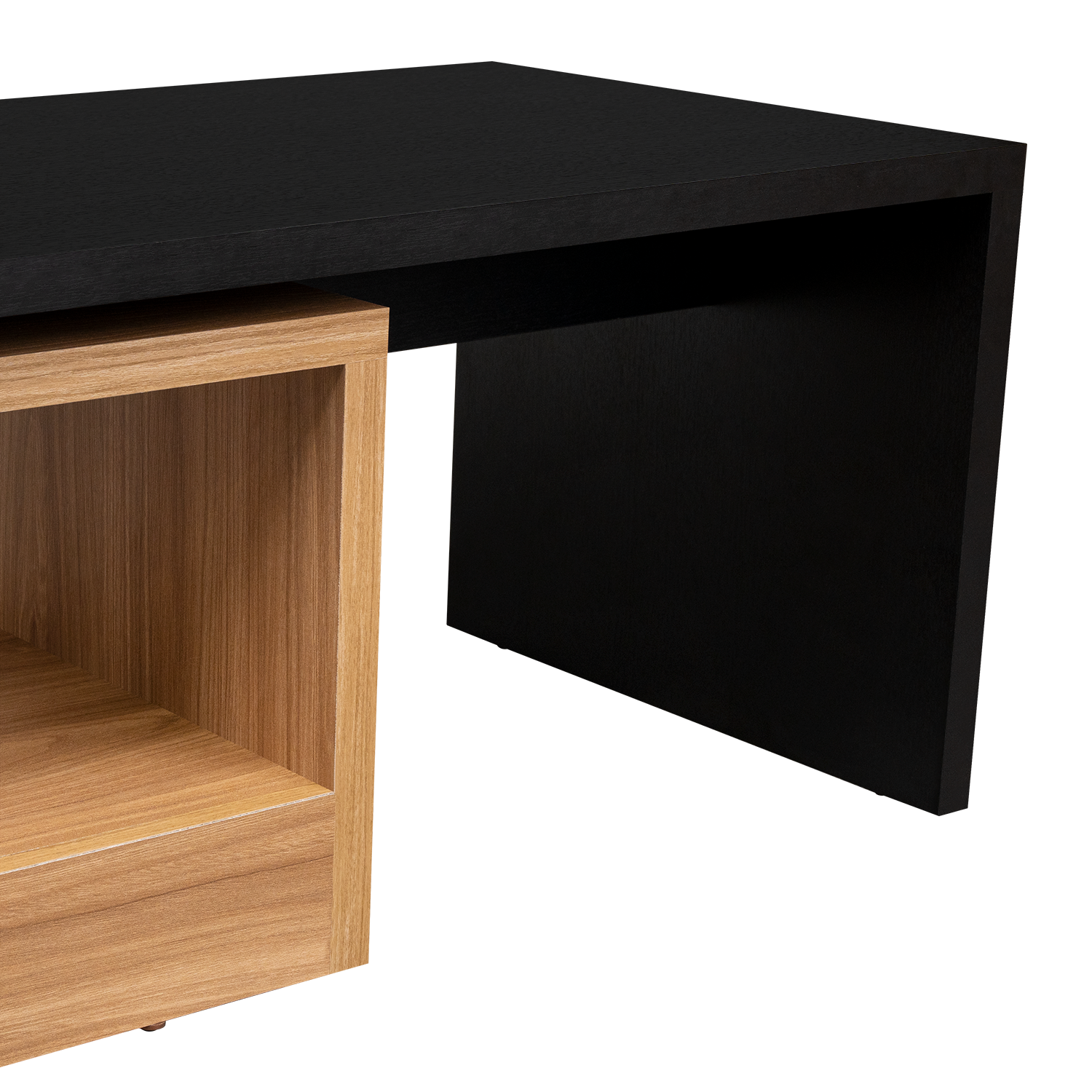 Mesa de Centro Wesley, Wengue y Fresno Europeo, con Amplio Espacio Ideal Para Ubicar Decoraciones
