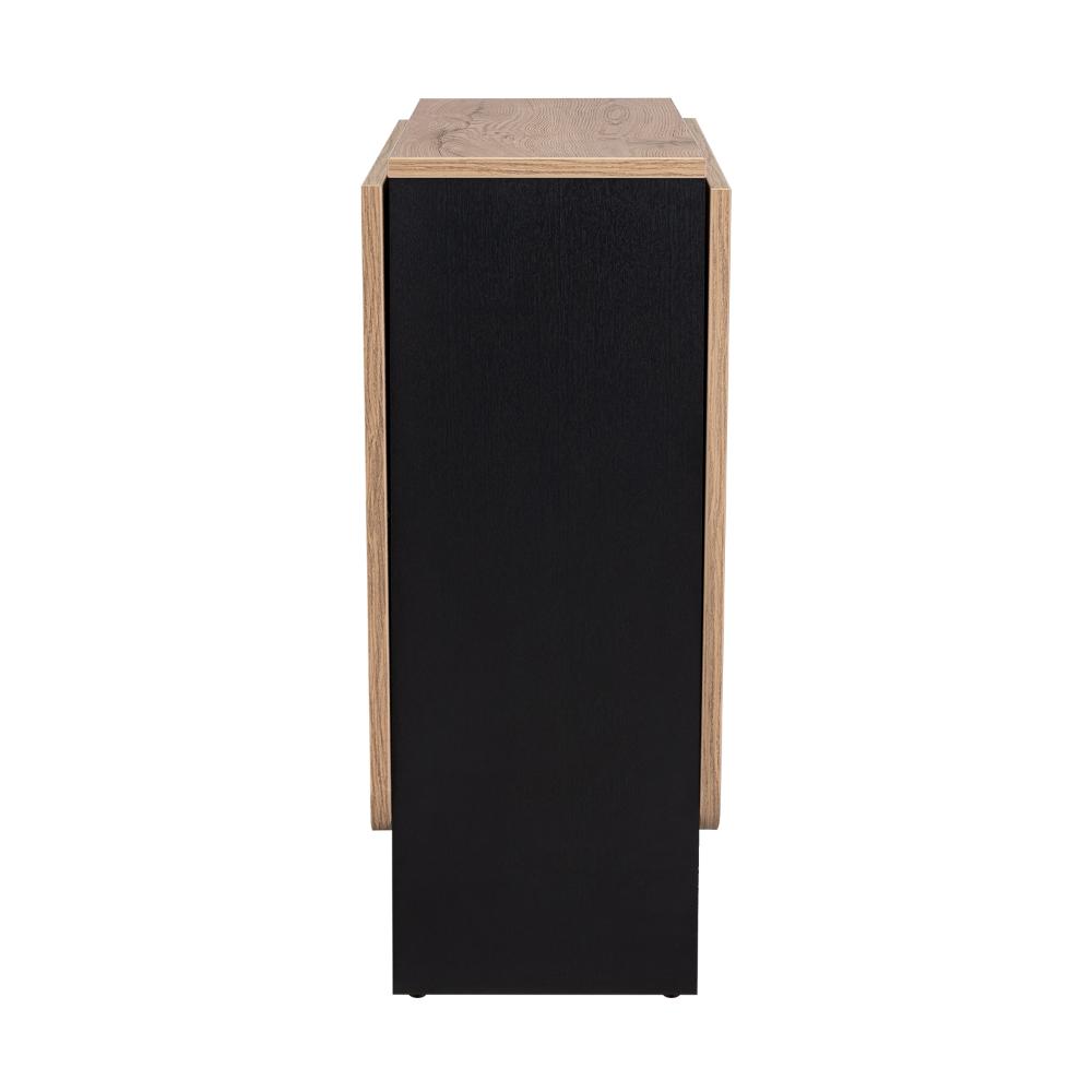 Mesa Auxiliar de Cocina Plegable Merida, Wengue y Fresno Europeo, con Amplia Superficie