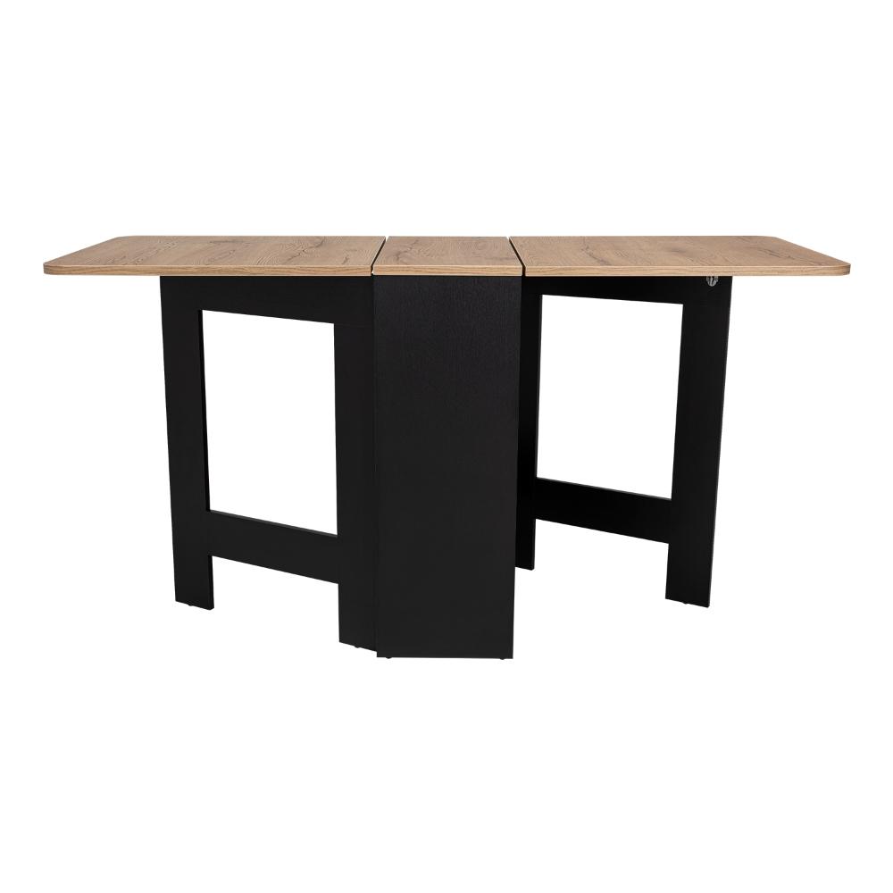 Mesa Auxiliar de Cocina Plegable Merida, Wengue y Fresno Europeo, con Amplia Superficie