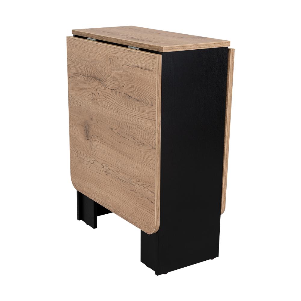 Mesa Auxiliar de Cocina Plegable Merida, Wengue y Fresno Europeo, con Amplia Superficie