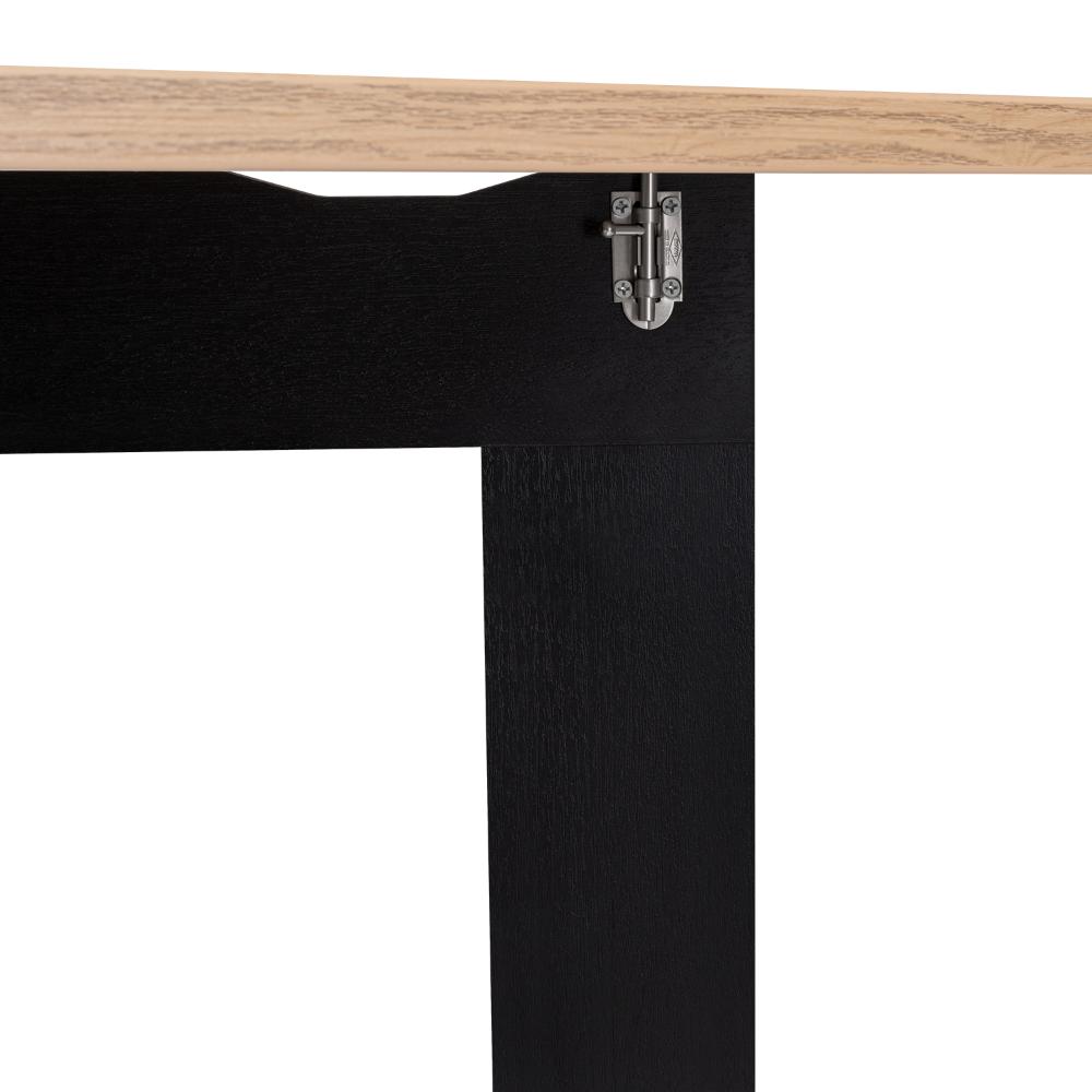 Mesa Auxiliar de Cocina Plegable Merida, Wengue y Fresno Europeo, con Amplia Superficie