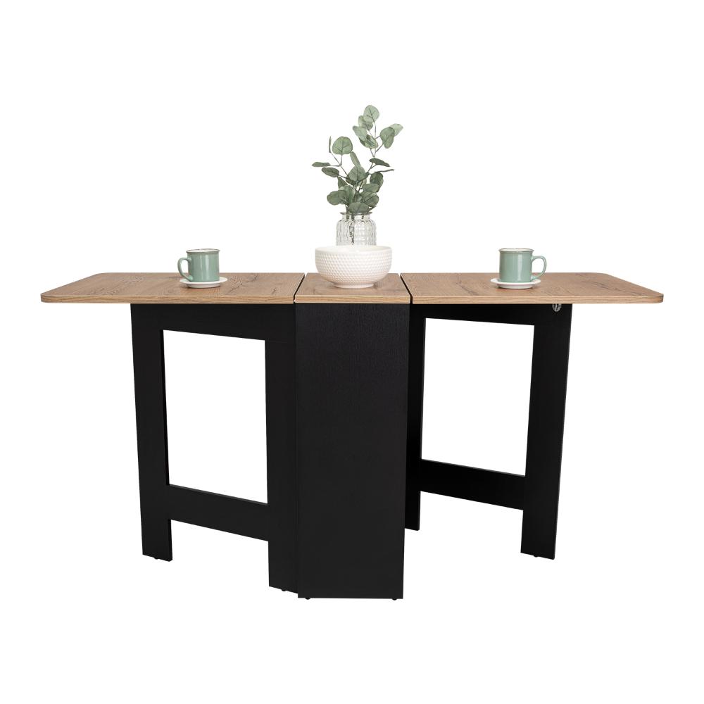 Mesa Auxiliar de Cocina Plegable Merida, Wengue y Fresno Europeo, con Amplia Superficie