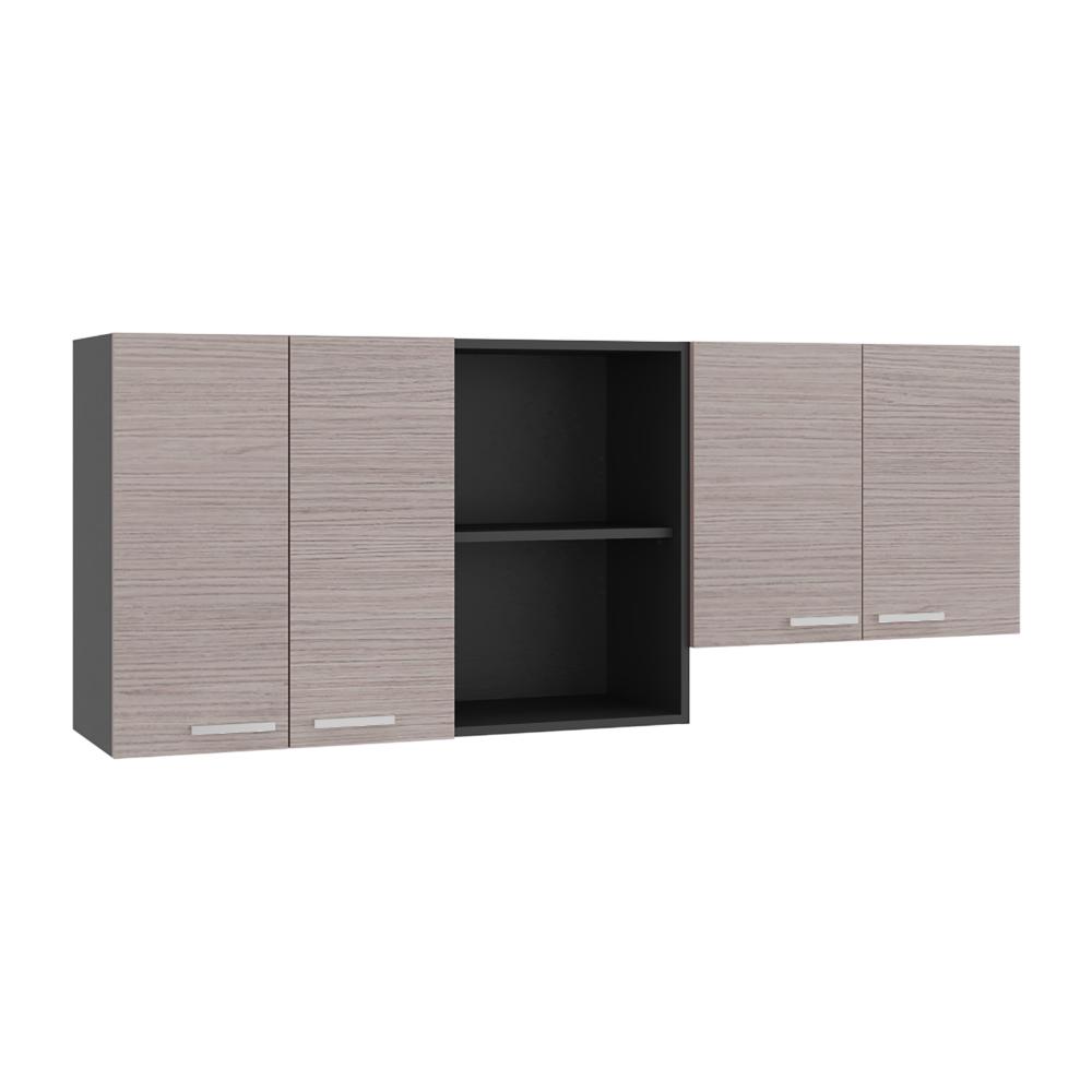 Gabinete Superior Rosa 150, Wengue  y Positano, con Cuatro Puertas Batientes