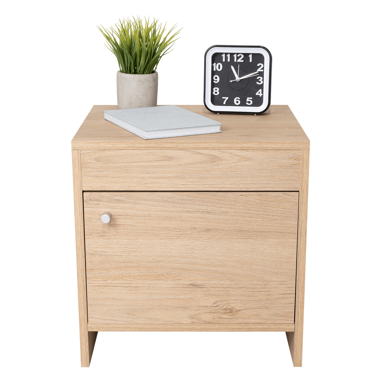Mesa de Noche Tutto, Beige, con Cajón Para Guardar Objetos Ideal Para Espacios Reducidos X2 - VIRTUAL MUEBLES