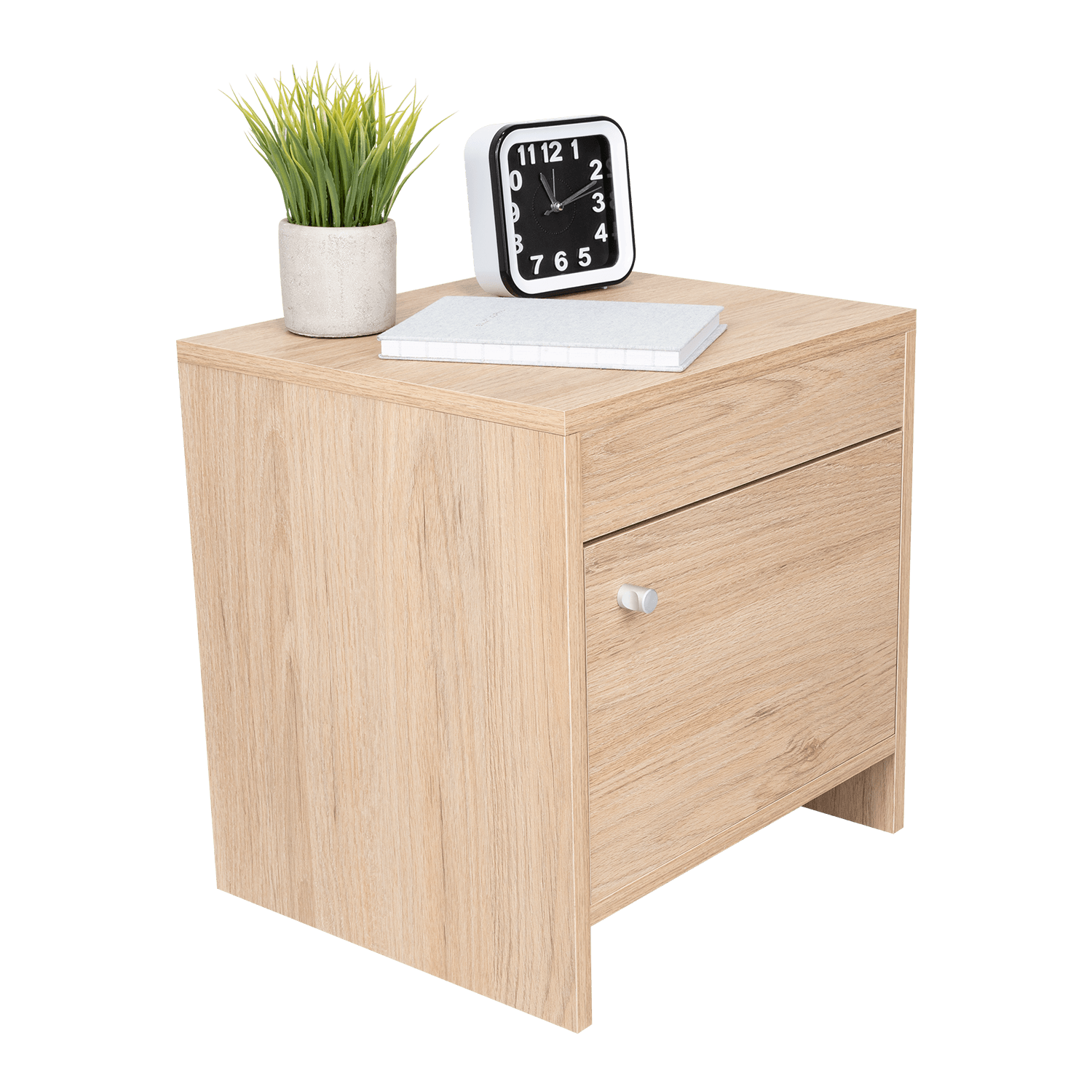 Mesa de Noche Tutto, Beige, con Cajón Para Guardar Objetos Ideal Para Espacios Reducidos X2 - VIRTUAL MUEBLES