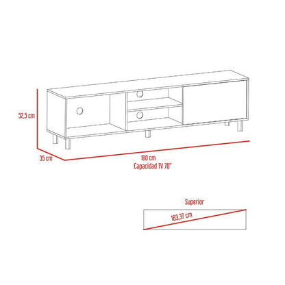 Mesa para TV Tunez, Macadamia, Para Televisor Hasta 70 Pulgadas ZF - VIRTUAL MUEBLES