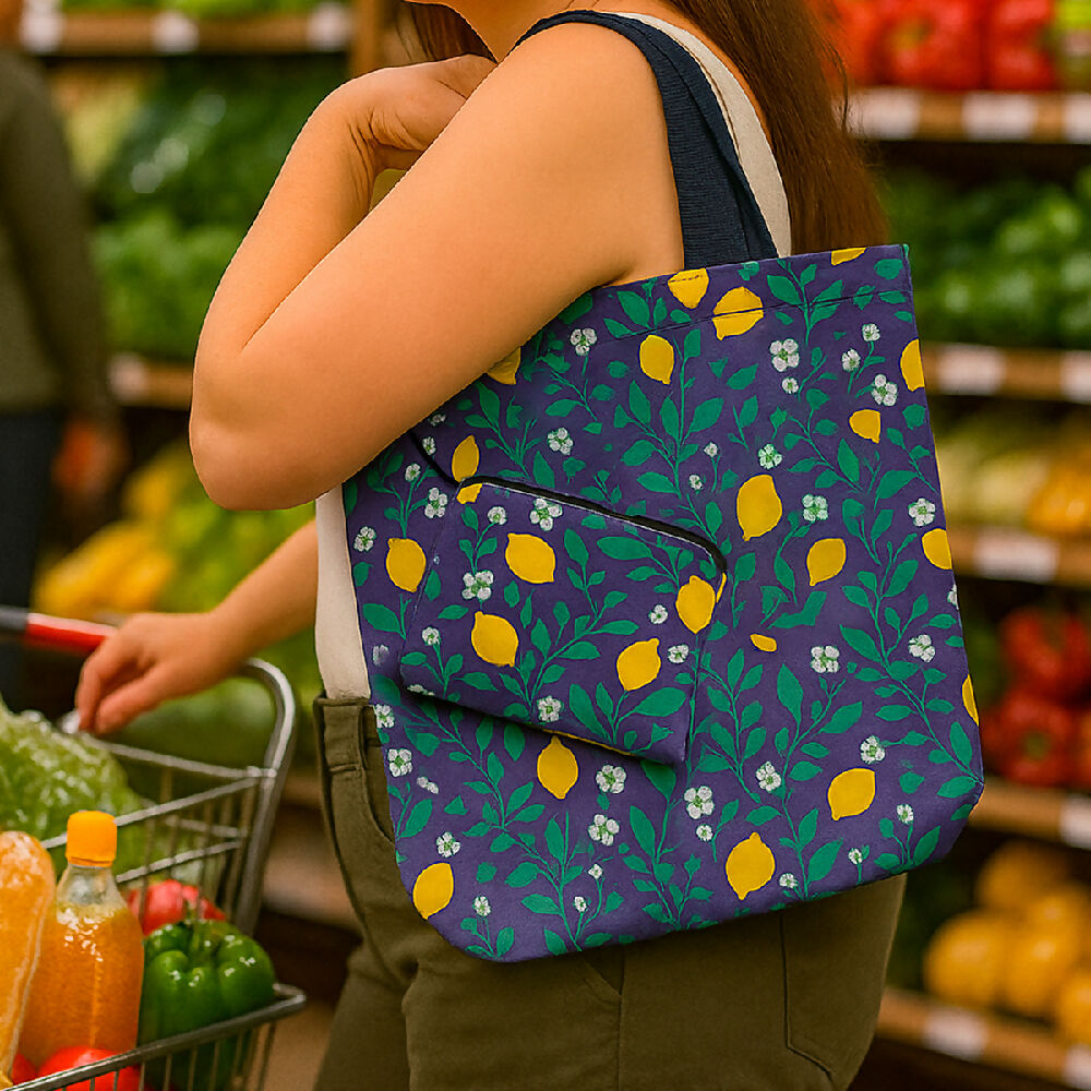 Bolsa Reutilizable Plegable para Compras y Playa Ecológica, Ligera y Compacta BMCP02 5