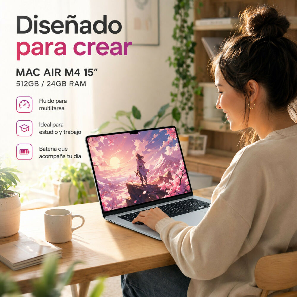 Macbook Air 15 Pulgadas Chip M4 24gb Ram 512gb Almacenamiento Laptop Apple De Alta Eficiencia