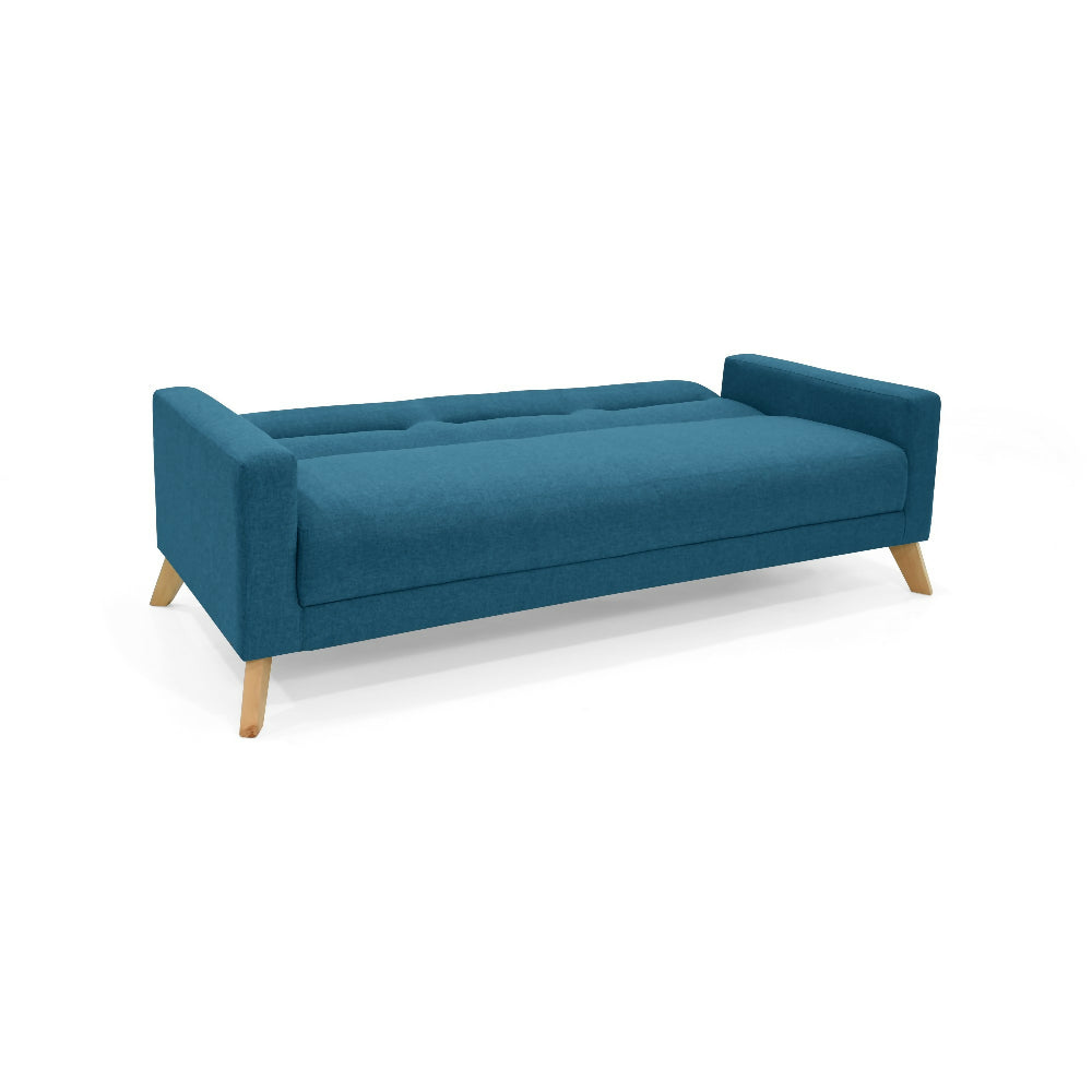 Sofa Cama Sion 206x90x82 Reclinable Tela Azul