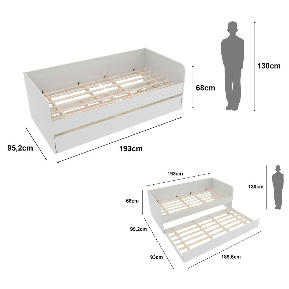 Combo Sofá Cama Atlanta Blanco + Cómoda Dakar Blanca
