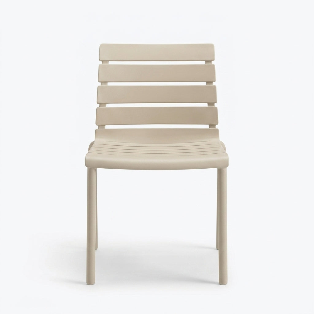 Set de 4 Sillas Montana, Taupe Claro, con Espaldar en Líneas Diseño Moderno