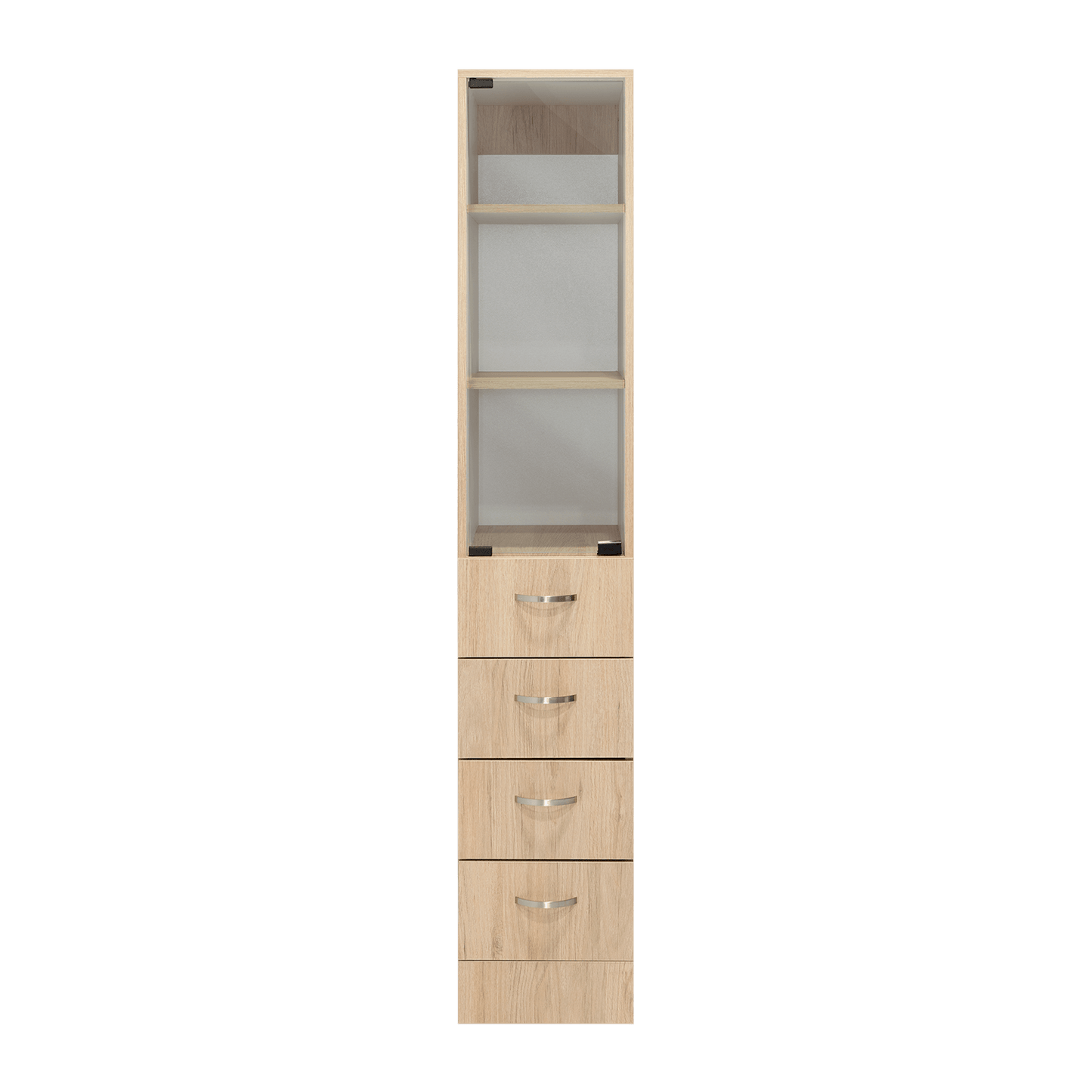Mueble Auxiliar de Baño Picasso, Beige y Blanco, con Dos Entrepaños y Cuatro Cajones - VIRTUAL MUEBLES