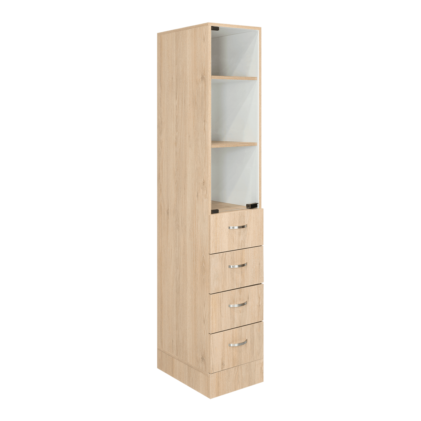 Mueble Auxiliar de Baño Picasso, Beige y Blanco, con Dos Entrepaños y Cuatro Cajones - VIRTUAL MUEBLES