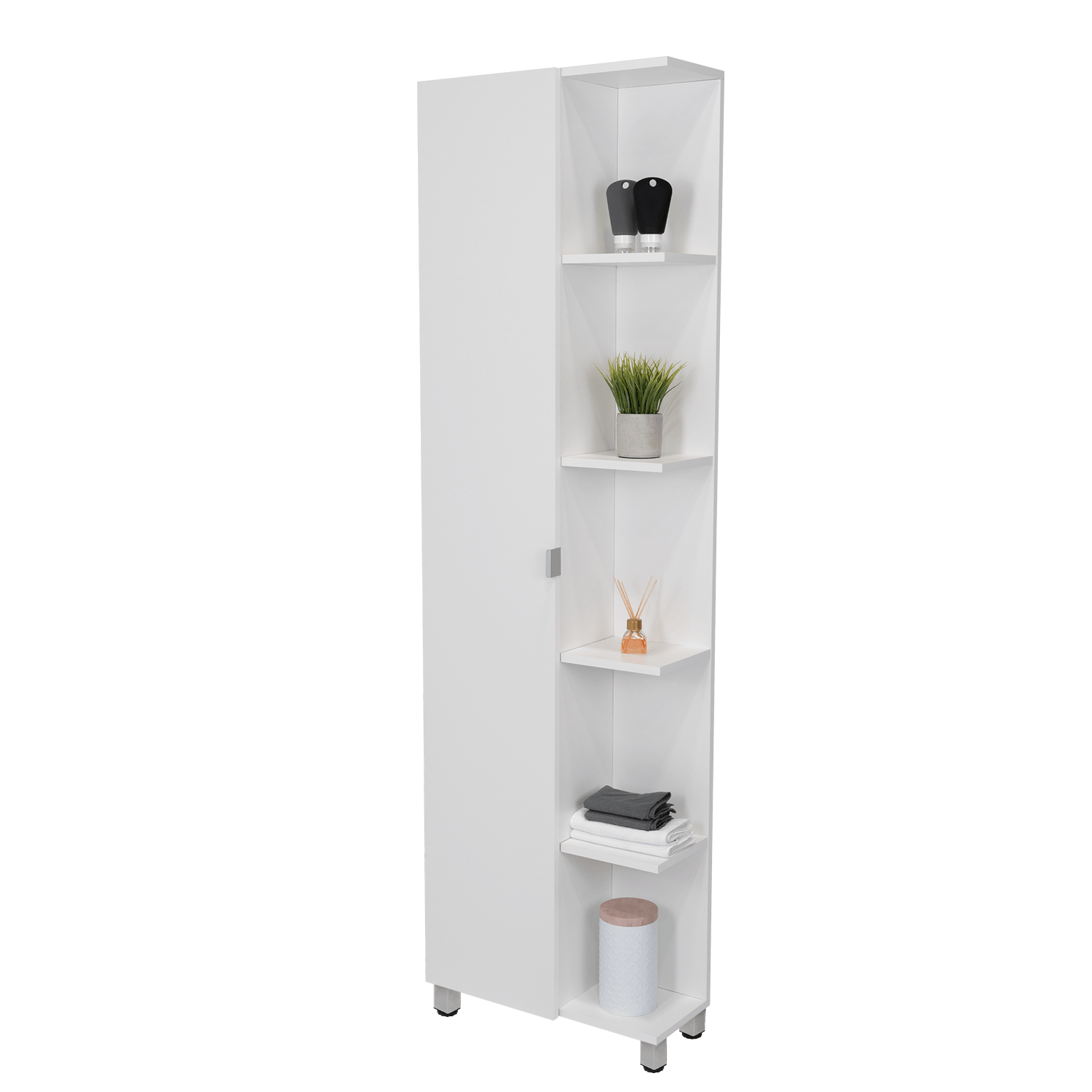 Mueble Esquinero Arán, Humo, con Variedad de Entrepaños ZF