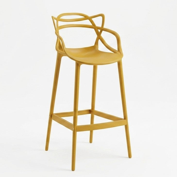 Silla para Bar Palermo, Mostaza, con Reposa Pies Doble Propósito