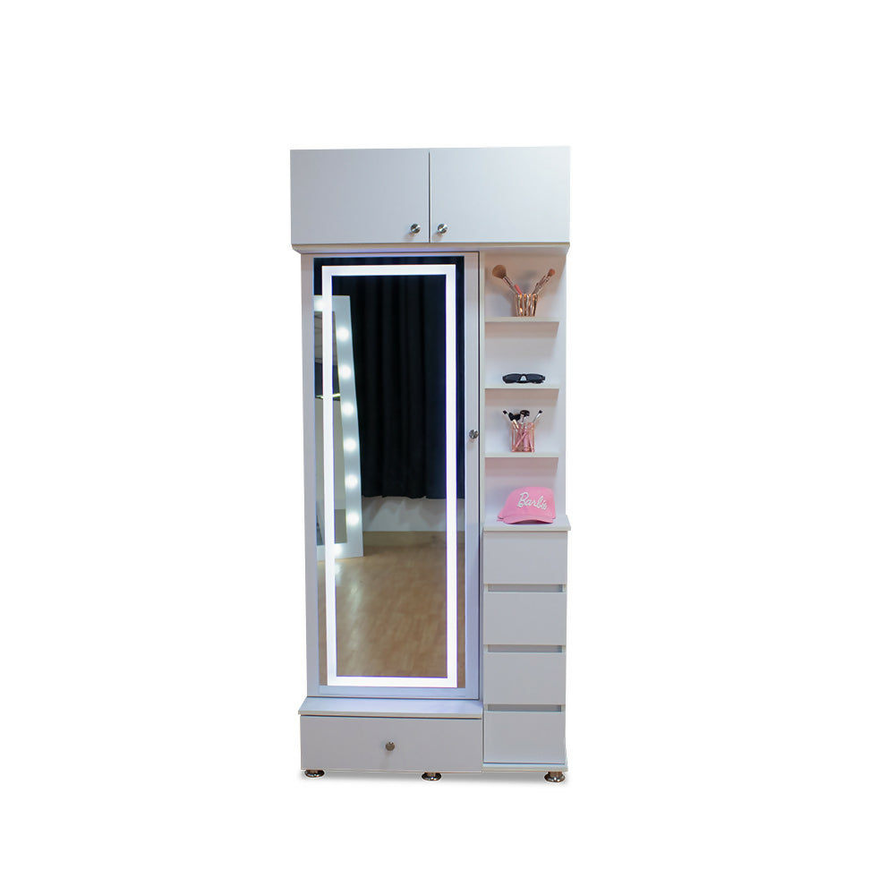 Vanity puerta abatible Led Con Maletero
