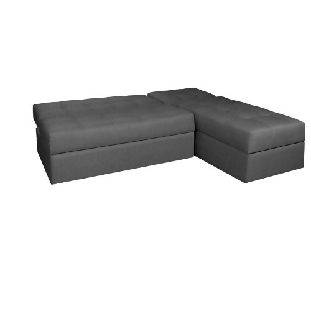 Sofá Cama Angela En L Con Brazos Tela Gris