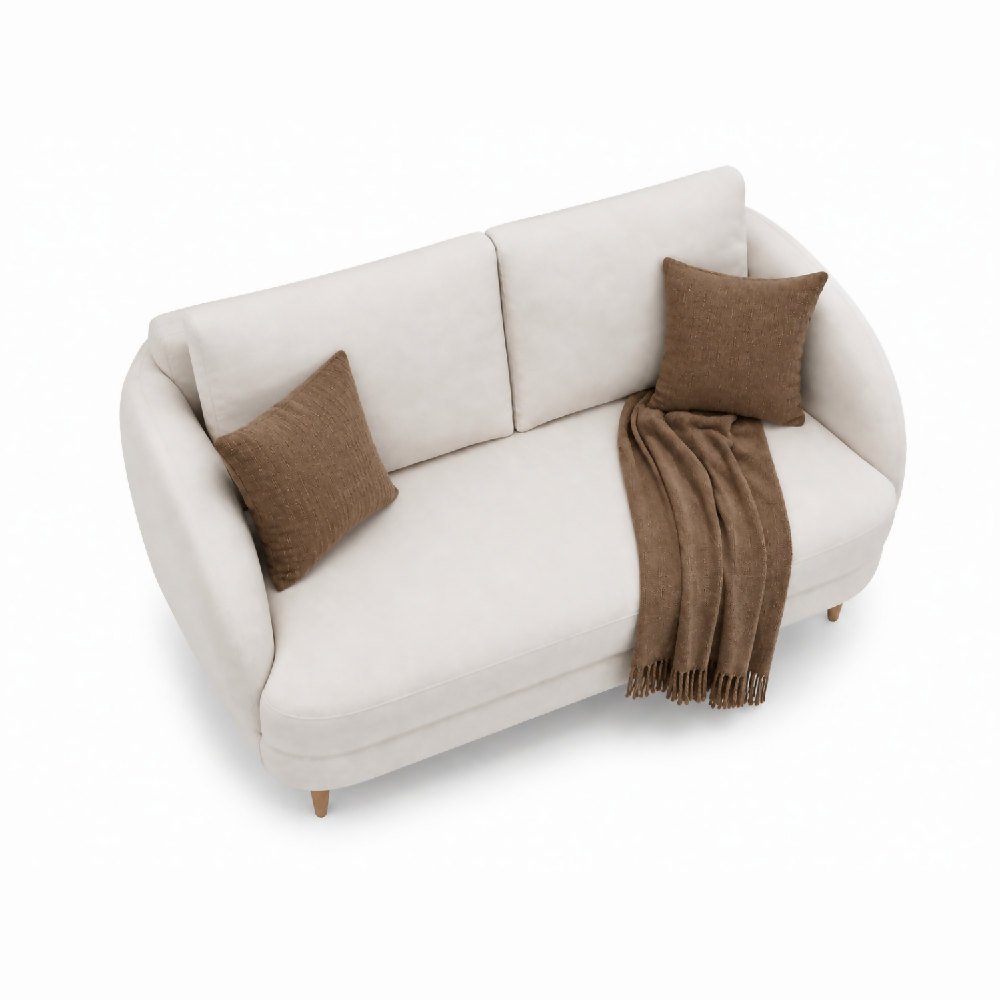 Sofá Luis 4 Puestos Beige Microfibra 200x90x94
