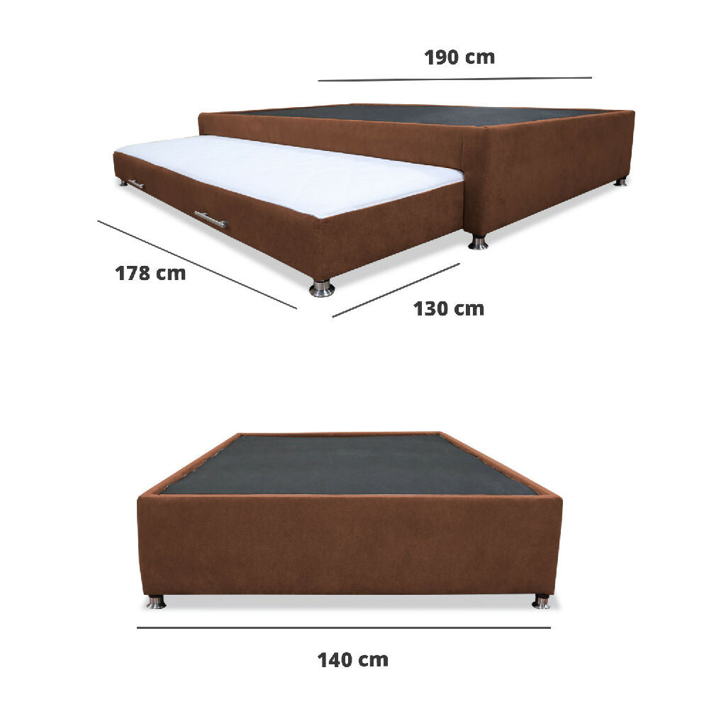 Cama Tarima Nido Kunz 140x190 Doble Marrón