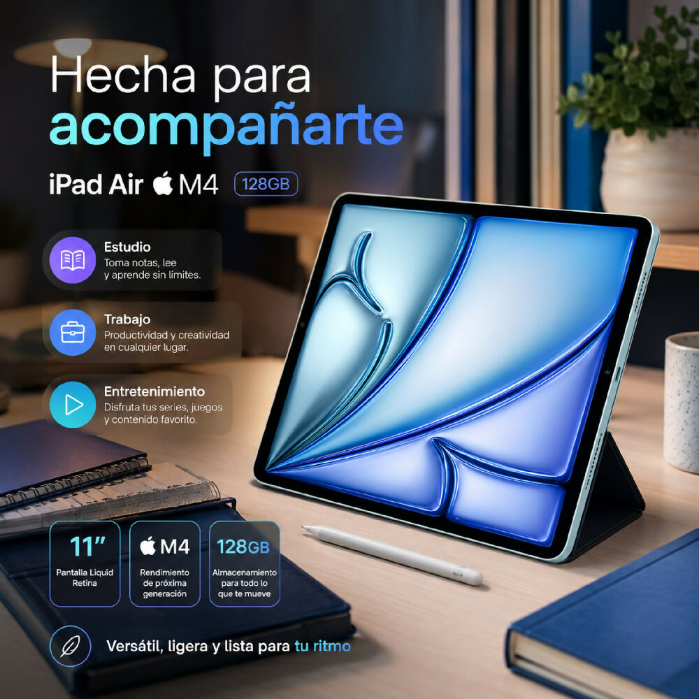 Tablet Apple Ipad Air M4 De 11 Pulgadas 128gb Wifi Con Potencia Extrema Diseño Ultrafino Celeste