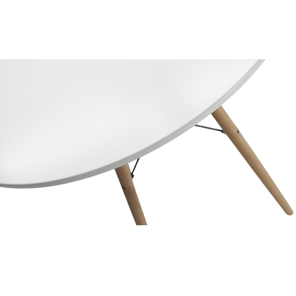 Mesa Eames Redonda Blanca en Madera