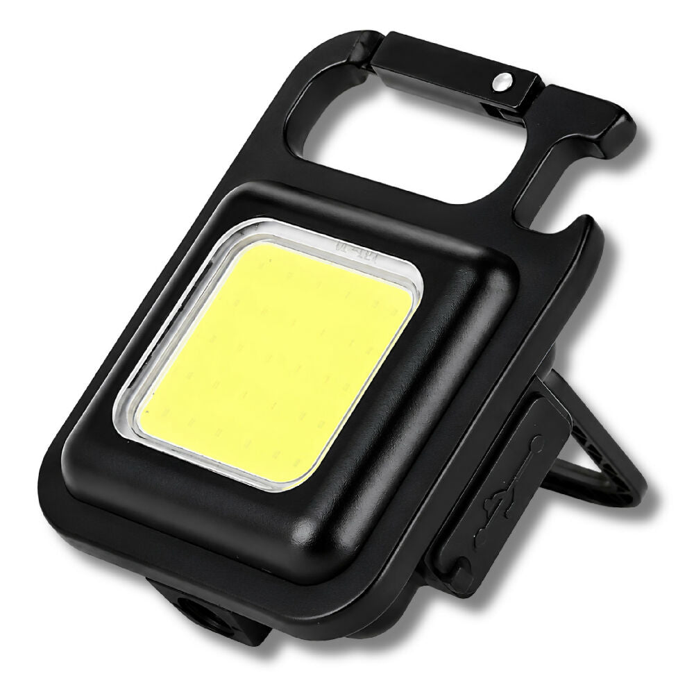 Mini Linterna LED Recargable Tipo Llavero Y Gancho Para Camping