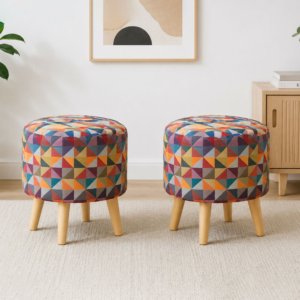 Set x 2 und Puff Tapizado 39x40x40cm Colors