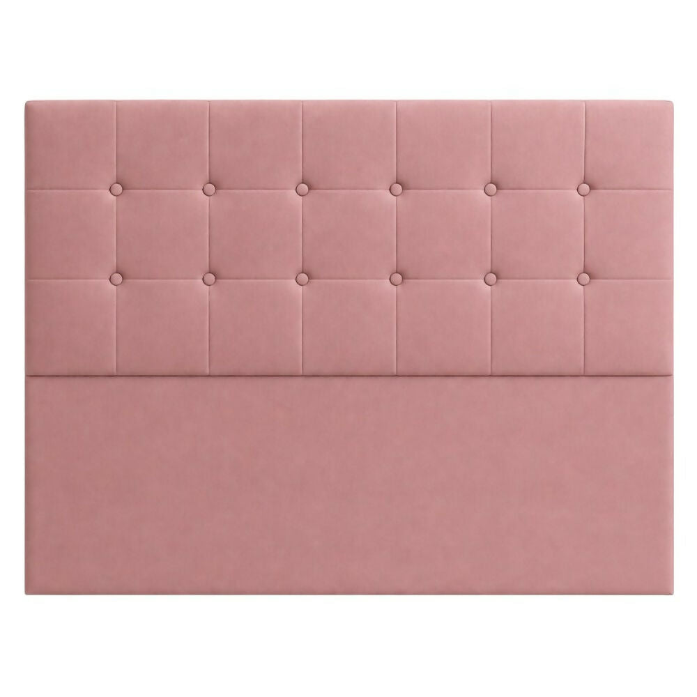 Cabecero Semidoble 120x60+55 Cuadros Grandes Rosa Tela