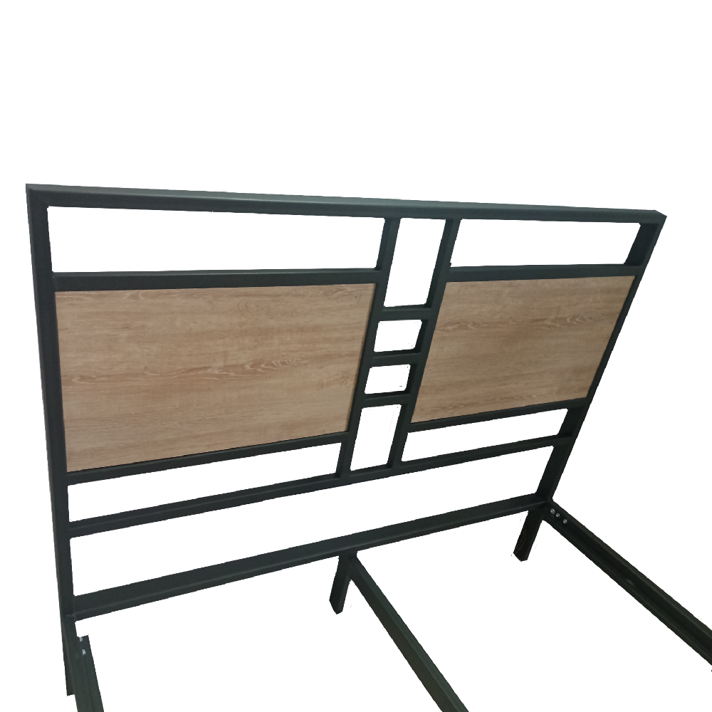 Cama Semidoble Metal Madera Amatista Cafe 120 x 190 x 24