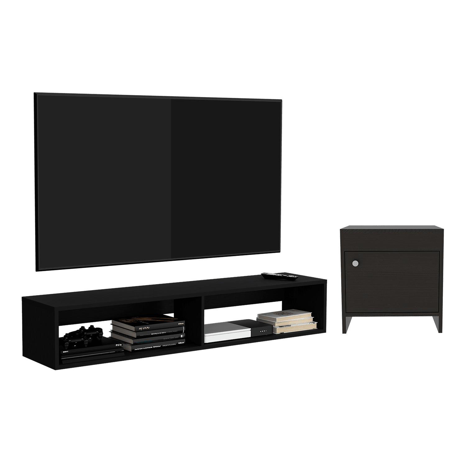 Combo para Habitación Adara, incluye Mesa de Noche y Mesa Flotante de TV