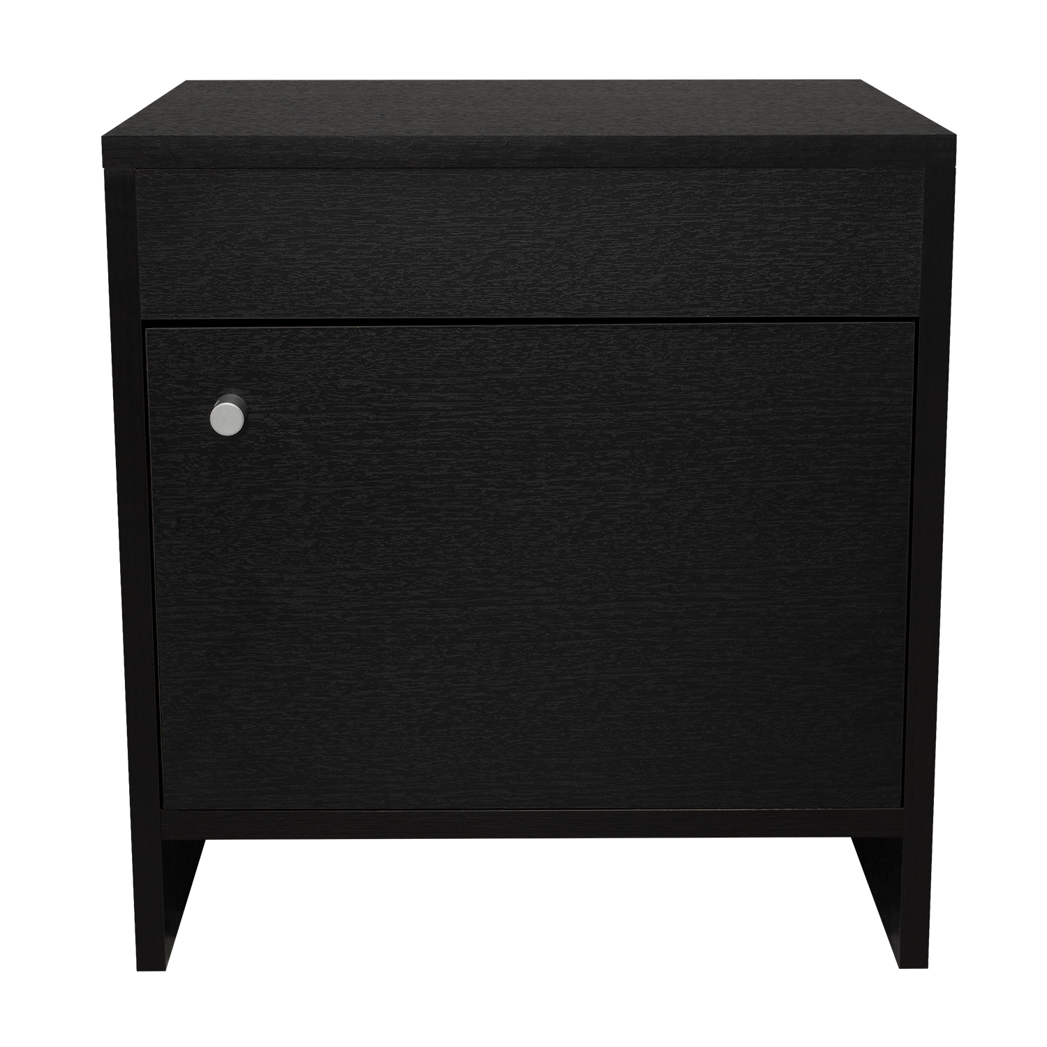 Mesa de Noche Tutto, Wengue, con Un Cajón Amplio Ideal Para Espacios Pequeños