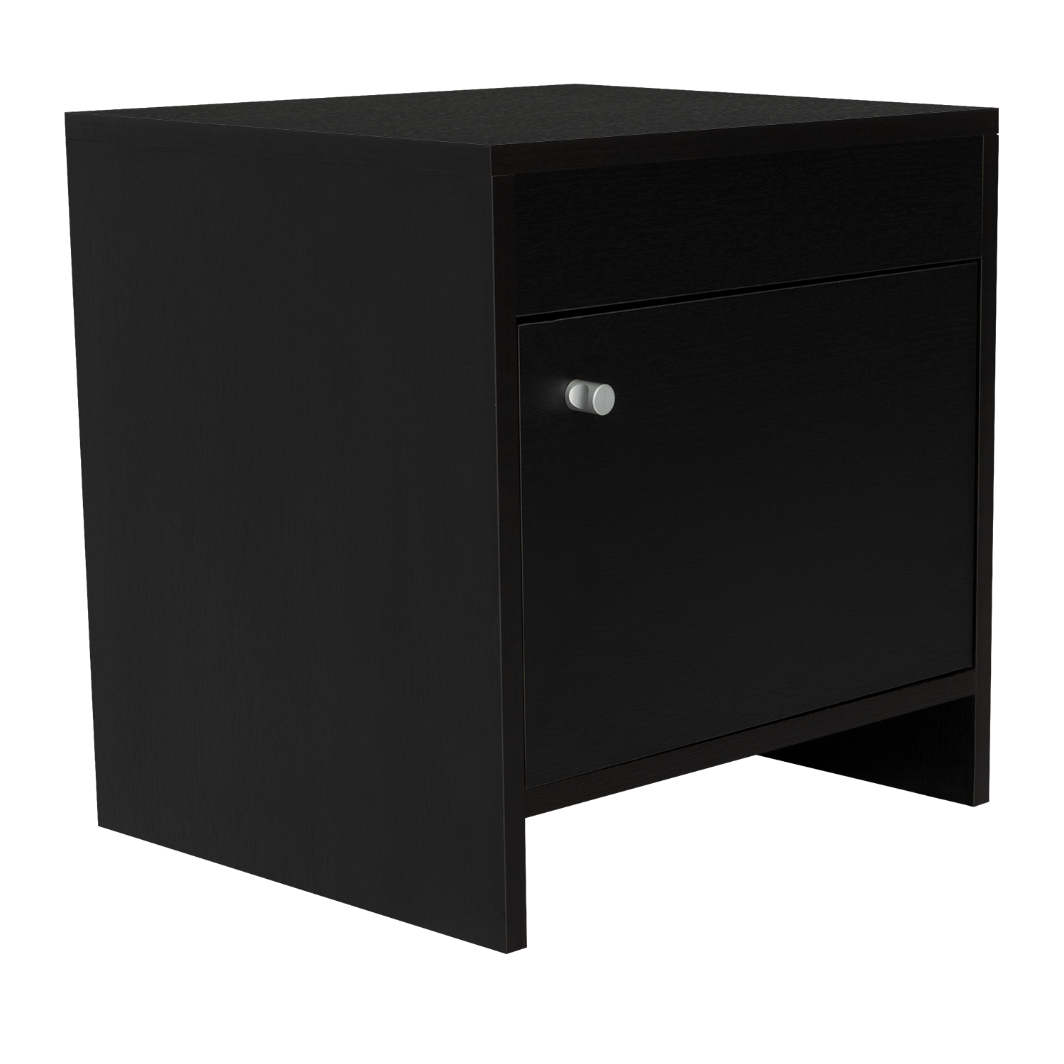 Mesa de Noche Tutto, Wengue, con Un Cajón Amplio Ideal Para Espacios Pequeños