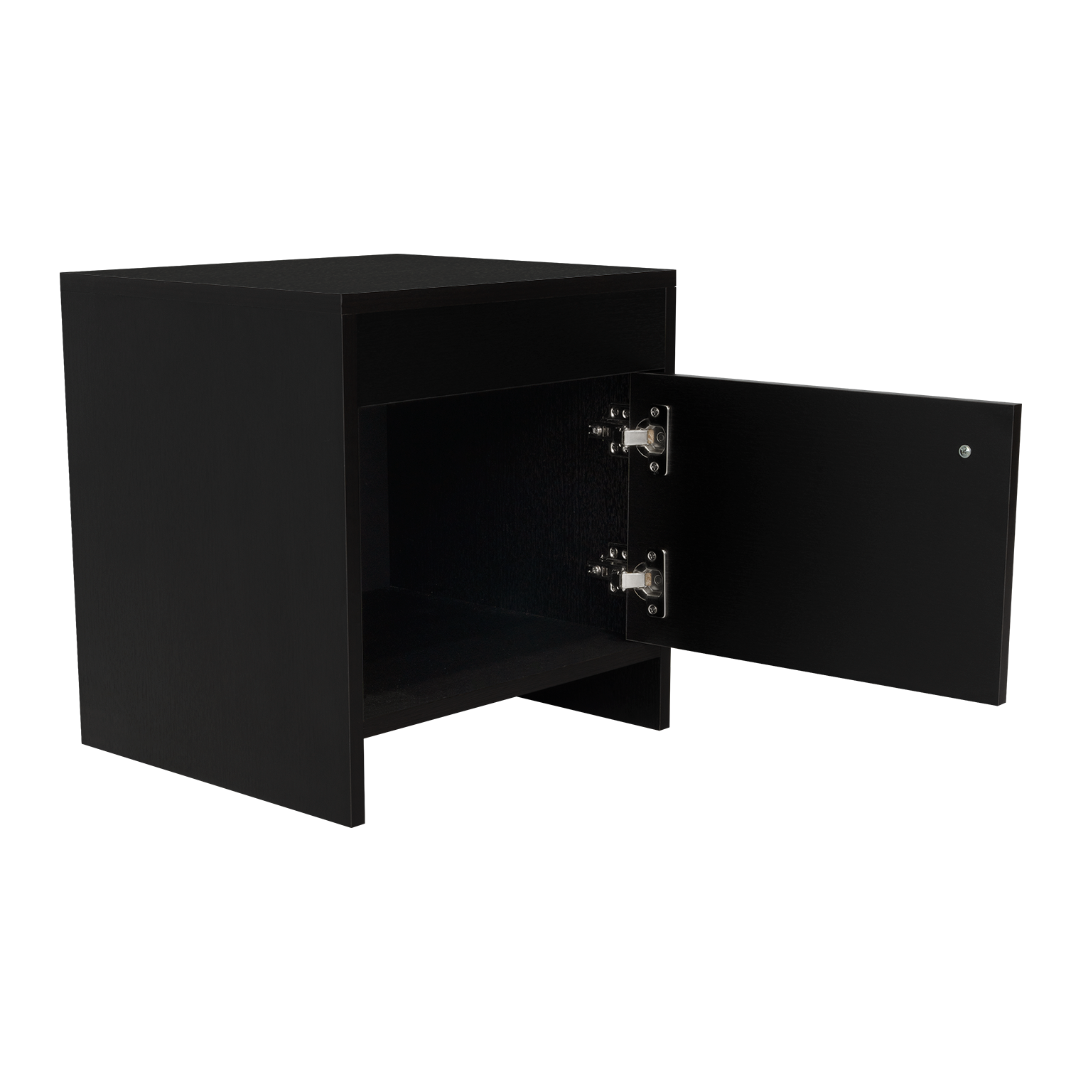 Mesa de Noche Tutto, Wengue, con Un Cajón Amplio Ideal Para Espacios Pequeños
