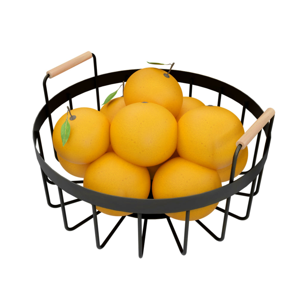 Frutero Terum Rejiplas Negro en Acero con Mangos en Madera