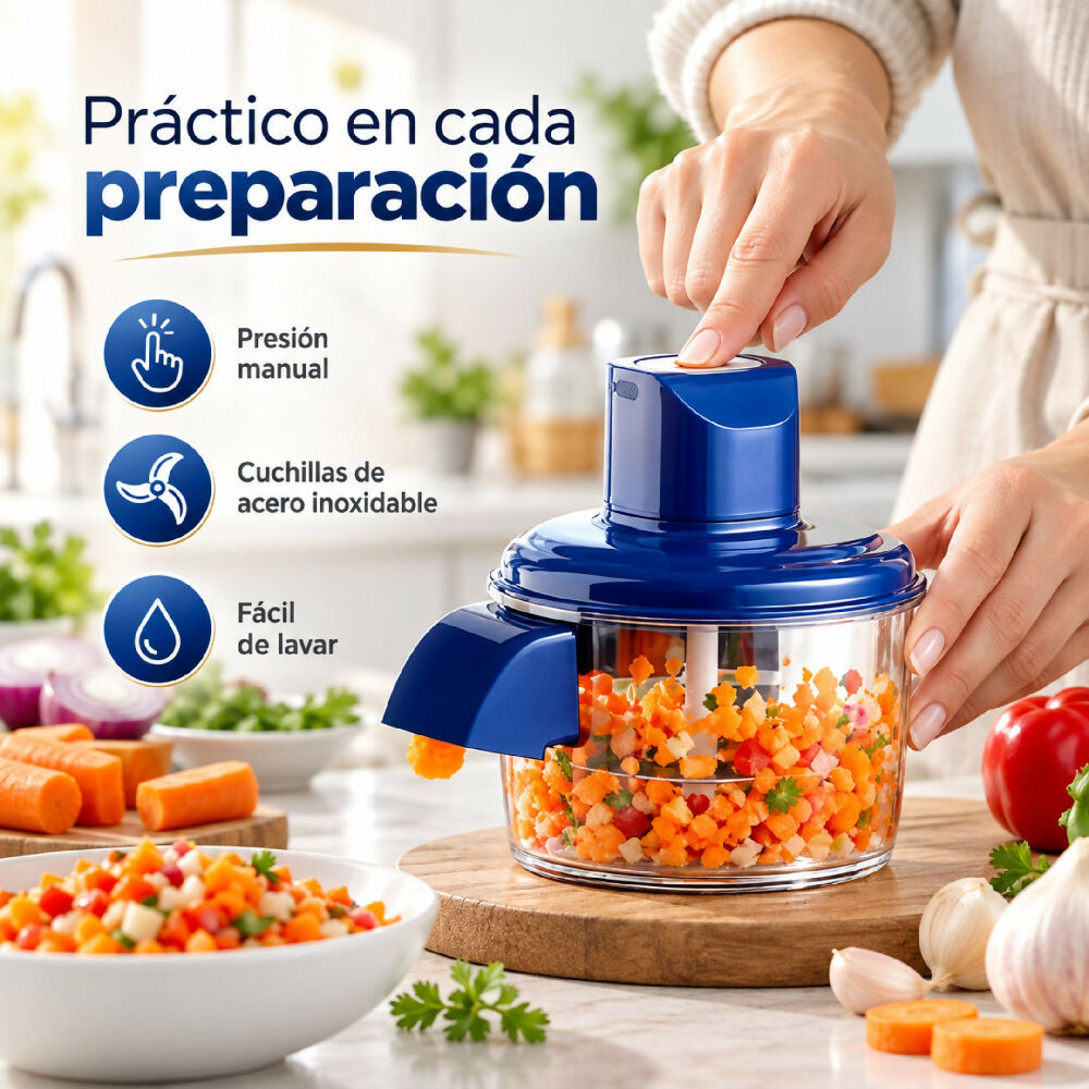 Mini Picador Multifuncional De Verduras PRLA-891 Con Cuchillas De Alimentos
